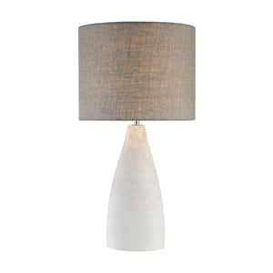 Atlas Rockport 21'' High Table Lamp - Handcrafted Polished Concrete Base with Dark Taupe Burlap Shade PL11218-GY