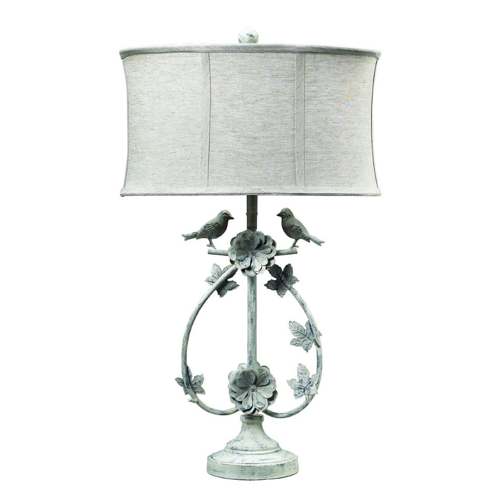 Atlas Saint Louis Heights 31'' High 1-Light Table Lamp - Vintage Birds & Floral Design in Antique White Finish PL11220-WH
