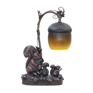 Atlas Squirrel Acorn Table Lamp - 14.5" High Rustic Bronze Accent Light for Cozy Indoor Spaces PL11226-BZ