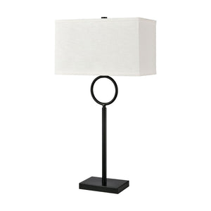 Atlas Staffa 29'' High Buffet Lamp - Contemporary Matte Black Metal with Textured Linen Shade Elegance PL11227-BK