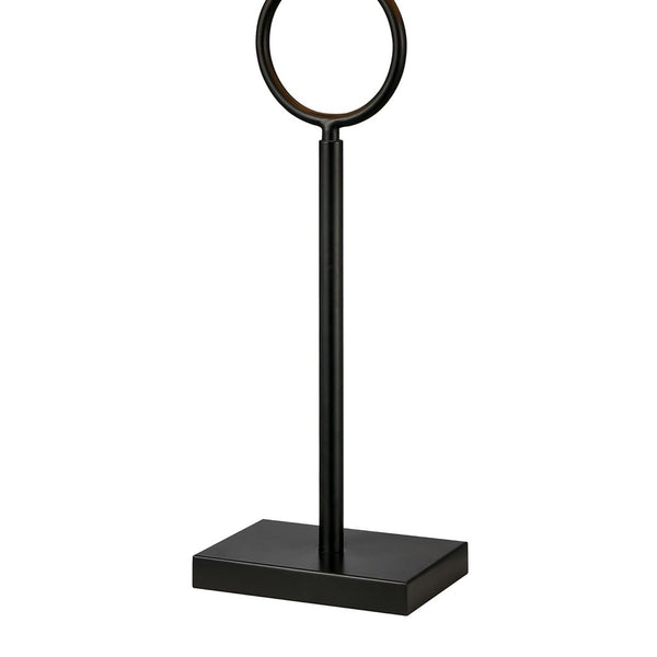 Atlas Staffa 29'' High Buffet Lamp - Contemporary Matte Black Metal with Textured Linen Shade Elegance PL11227-BK
