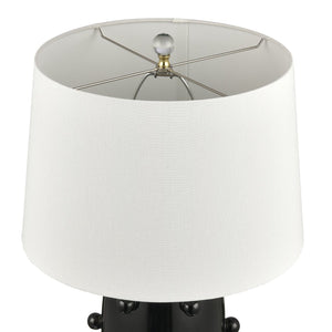 Atlas Torny 25'' High Table Lamp - Modern Earthenware Design with Crystal Base for Contemporary Spaces Black PL11232-BK