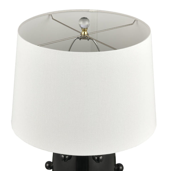 Atlas Torny 25'' High Table Lamp - Modern Earthenware Design with Crystal Base for Contemporary Spaces Black PL11232-BK