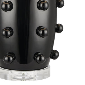 Atlas Torny 25'' High Table Lamp - Modern Earthenware Design with Crystal Base for Contemporary Spaces Black PL11232-BK