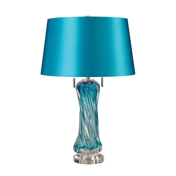 Atlas Vergato 24'' High 2-Light Table Lamp - Elegant Twisted Glass Design for Ambient Home Lighting Blue PL11235-BL