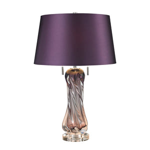 Atlas Vergato 24'' High 2-Light Table Lamp - Elegant Twisted Glass Design for Ambient Home Lighting Purple PL11235-PU