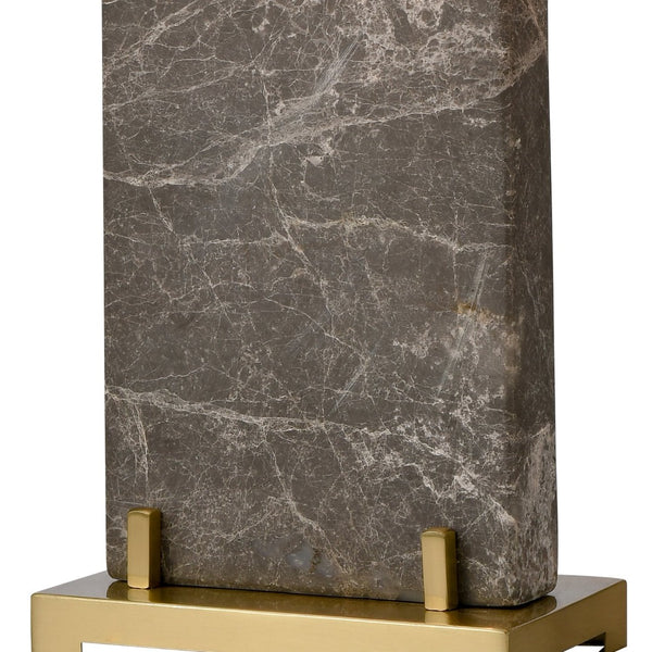 Atlas Windsor 27" High 2-Light Table Lamp - Luxe Grey Marble & Honey Brass for Elegant Interiors PL11237-GY