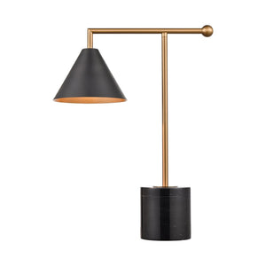 Atlas Halton 20'' High Table Lamp - Modern Black & Gold Design for Elegant Task Lighting & Decor Accent PL11238-BK