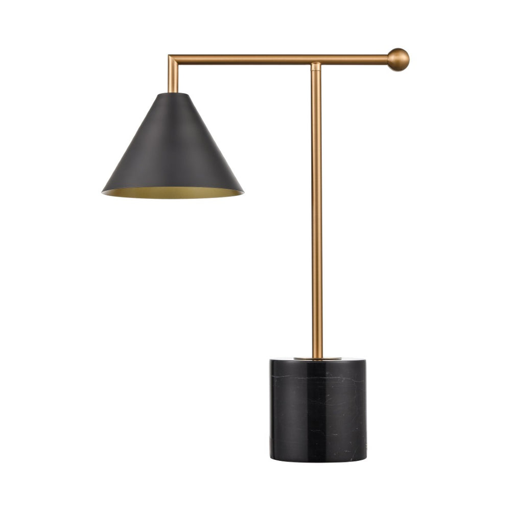 Atlas Halton 20'' High Table Lamp - Modern Black & Gold Design for Elegant Task Lighting & Decor Accent PL11238-BK