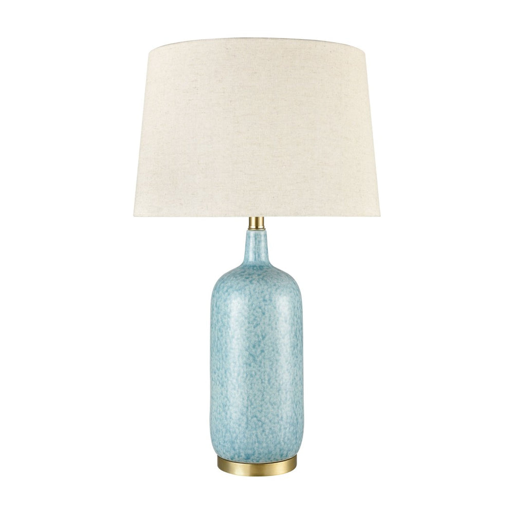 Atlas Port Isabel 28'' High Coastal Elegance Table Lamp - Blue Glaze & Aged Brass for Stylish Lighting PL11241-BL