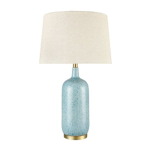 Atlas Port Isabel 28'' High Coastal Elegance Table Lamp - Blue Glaze & Aged Brass for Stylish Lighting PL11241-BL