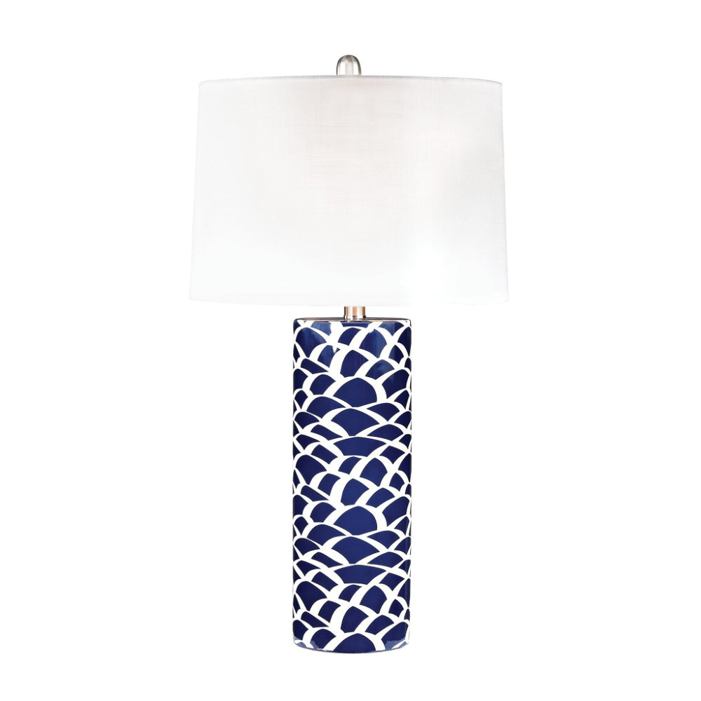 Atlas Scale Sketch 28'' High Table Lamp - Navy Earthenware, Midcentury Design for Stylish Illumination PL11242-BL