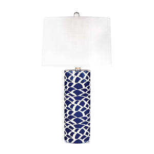 Atlas Scale Sketch 28'' High Table Lamp - Navy Earthenware, Midcentury Design for Stylish Illumination PL11242-BL
