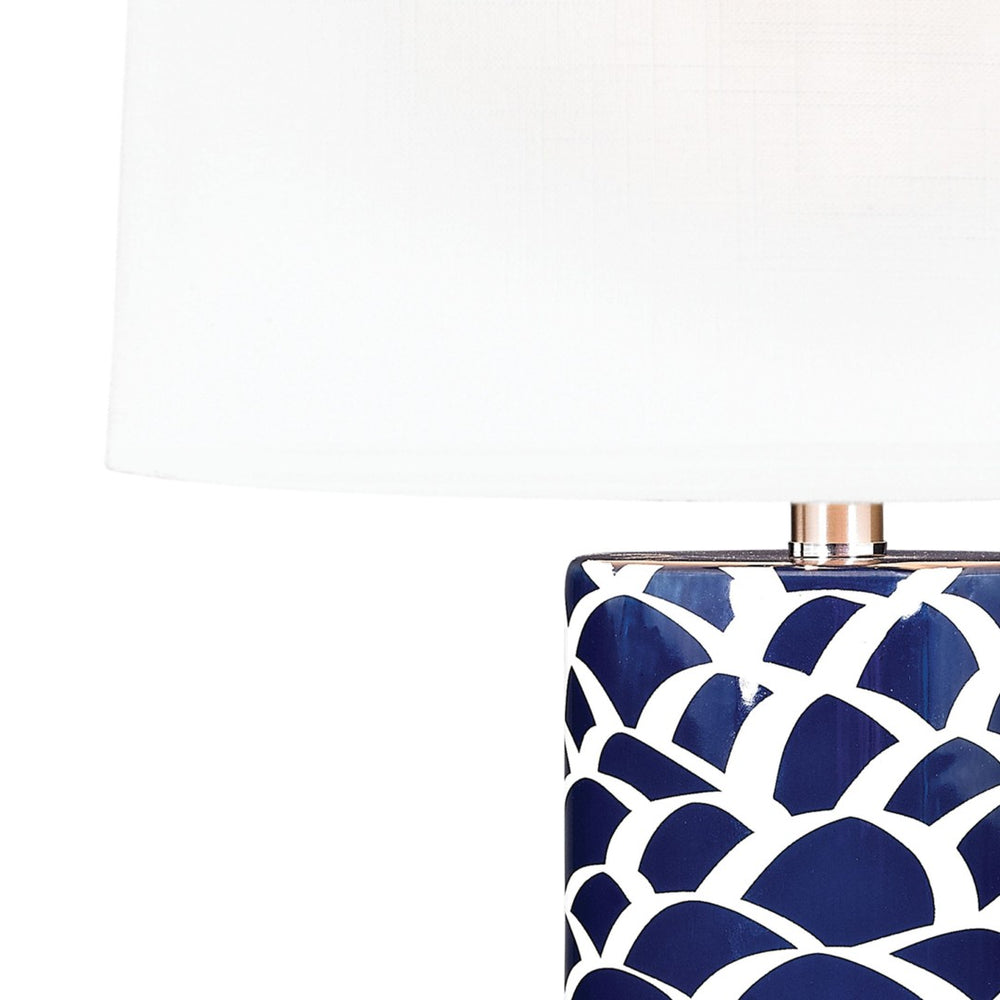 Atlas Scale Sketch 28'' High Table Lamp - Navy Earthenware, Midcentury Design for Stylish Illumination PL11242-BL