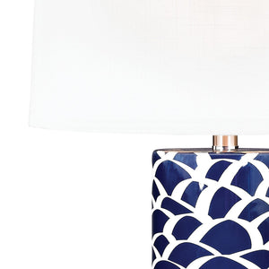Atlas Scale Sketch 28'' High Table Lamp - Navy Earthenware, Midcentury Design for Stylish Illumination PL11242-BL
