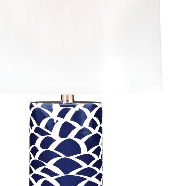 Atlas Scale Sketch 28'' High Table Lamp - Navy Earthenware, Midcentury Design for Stylish Illumination PL11242-BL