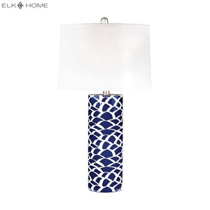 Atlas Scale Sketch 28'' High Table Lamp - Navy Earthenware, Midcentury Design for Stylish Illumination PL11242-BL