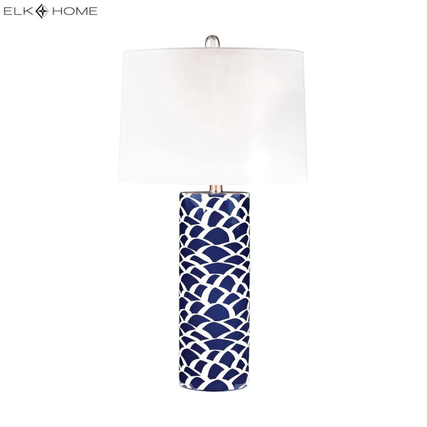 Atlas Scale Sketch 28'' High Table Lamp - Navy Earthenware, Midcentury Design for Stylish Illumination PL11242-BL
