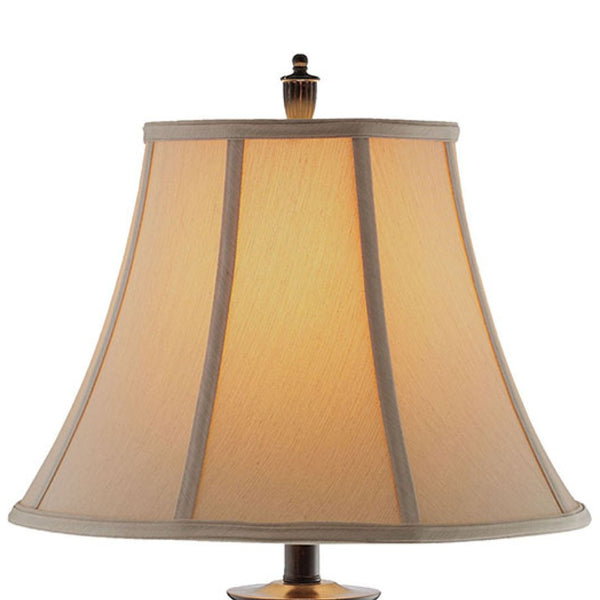 Atlas Tempe 31.25'' High Table Lamp - Elegant Bronze with Ribbed Glass & Acanthus Leaf Design for Warm Lighting PL11244-BZ