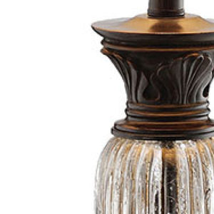 Atlas Tempe 31.25'' High Table Lamp - Elegant Bronze with Ribbed Glass & Acanthus Leaf Design for Warm Lighting PL11244-BZ