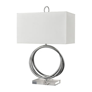 Atlas Eero 24'' High Table Lamp - Sculptural Chrome Design with White Linen Shade for Modern Spaces PL11245-CH