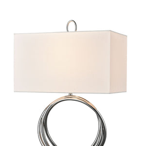 Atlas Eero 24'' High Table Lamp - Sculptural Chrome Design with White Linen Shade for Modern Spaces PL11245-CH