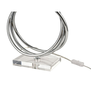Atlas Eero 24'' High Table Lamp - Sculptural Chrome Design with White Linen Shade for Modern Spaces PL11245-CH