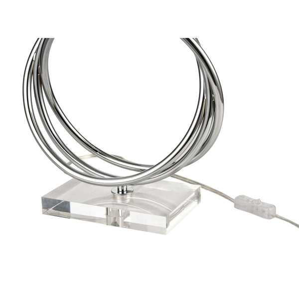 Atlas Eero 24'' High Table Lamp - Sculptural Chrome Design with White Linen Shade for Modern Spaces PL11245-CH