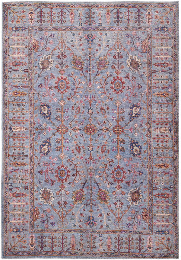 Feizy Rugs Rawlins Vintage-inspired Floral Polyester Rug - Antique Charm Meets Modern Durability For Your Home Gray,Blue,Red Polyester Rln39heflblmlth20