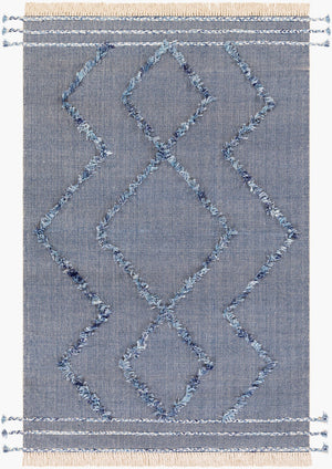 Surya Palo Alto Pla-2300 Handmade 2' X 3' Rug - Elegant Global Design For Timeless Home Décor Charm Dark Blue Cotton,Polyester Pla2300-810