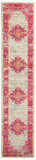 Nourison Passion PSN03 Machine Made Power-loomed Ornamental Border Indoor Only Bohemian Vintage Rug Ivory,Fuchsia, Pink and White 100% Polypropylene 99446388155