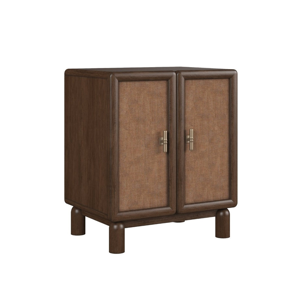 A.R.T. Furniture Verge Door Nightstand: Handcrafted Walnut Elegance with Woven Panels and Antique Brass Accents 337142-1960