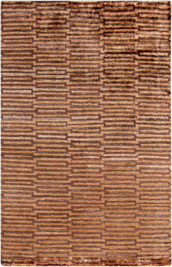 Surya Platinum Handmade 2' X 3' Viscose Rug - Glam Modern Design, Exquisite Indian Craftsmanship, Warmth Medium Brown Viscose Plat9004-58