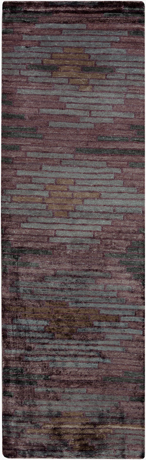 Surya Platinum Handmade 2' X 3' Viscose Rug - Glam Modern Design, Exquisite Indian Craftsmanship, Warmth Plum Viscose Plat9005-268