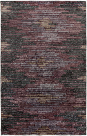Surya Platinum Handmade 2' X 3' Viscose Rug - Glam Modern Design, Exquisite Indian Craftsmanship, Warmth Plum Viscose Plat9005-23