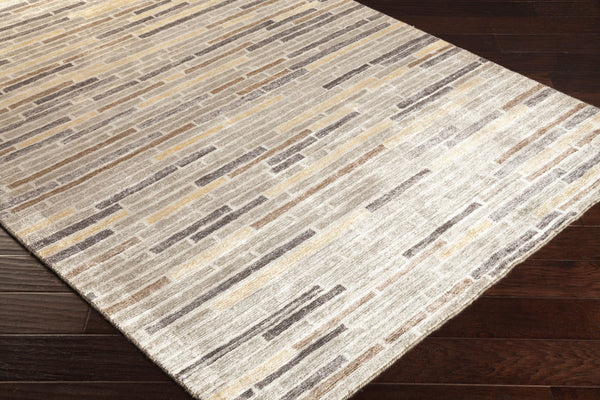 Surya Platinum Handmade 2' X 3' Viscose Rug - Glam Modern Design, Exquisite Indian Craftsmanship, Warmth Taupe Viscose Plat9009-58
