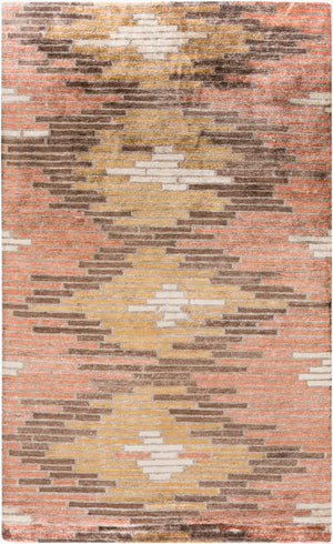 Surya Platinum Handmade 2' X 3' Viscose Rug - Glam Modern Design, Exquisite Indian Craftsmanship, Warmth Rust Viscose Plat9012-23