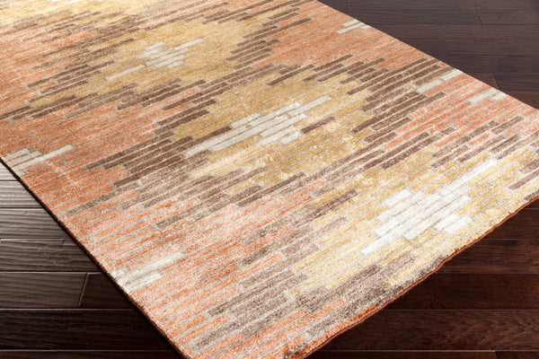 Surya Platinum Handmade 2' X 3' Viscose Rug - Glam Modern Design, Exquisite Indian Craftsmanship, Warmth Rust Viscose Plat9012-23