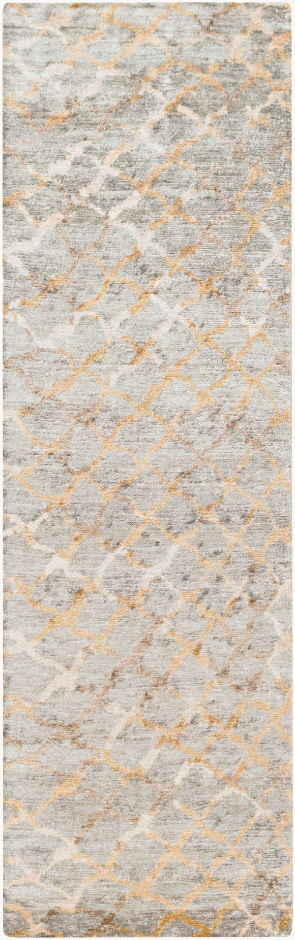 Surya Platinum Handmade 2' X 3' Viscose Rug - Glam Modern Design, Exquisite Indian Craftsmanship, Warmth Gray Viscose Plat9018-268