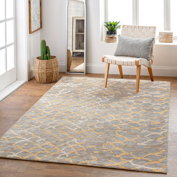 Surya Platinum Handmade 2' X 3' Viscose Rug - Glam Modern Design, Exquisite Indian Craftsmanship, Warmth Gray Viscose Plat9018-268
