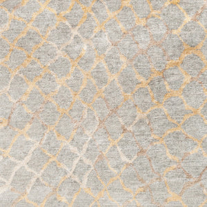 Surya Platinum Handmade 2' X 3' Viscose Rug - Glam Modern Design, Exquisite Indian Craftsmanship, Warmth Gray Viscose Plat9018-268
