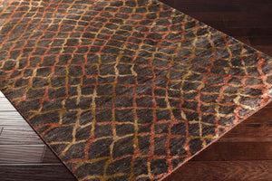 Surya Platinum Handmade 2' X 3' Viscose Rug - Glam Modern Design, Exquisite Indian Craftsmanship, Warmth Black Viscose Plat9019-268