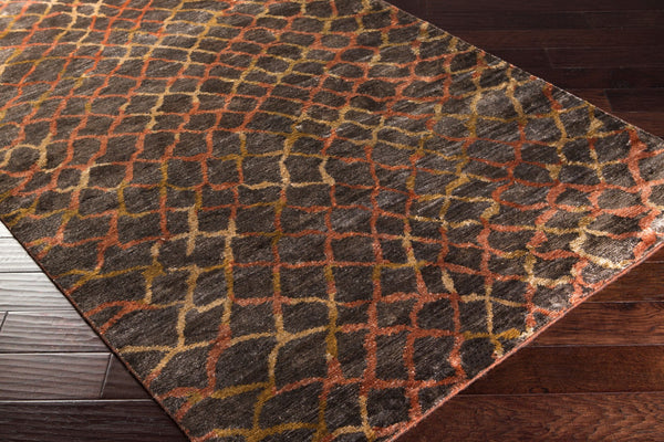 Surya Platinum Handmade 2' X 3' Viscose Rug - Glam Modern Design, Exquisite Indian Craftsmanship, Warmth Black Viscose Plat9019-268