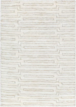 Surya Platinum Handmade 2' X 3' Viscose Rug - Glam Modern Design, Exquisite Indian Craftsmanship, Warmth Beige Viscose Plat9029-23