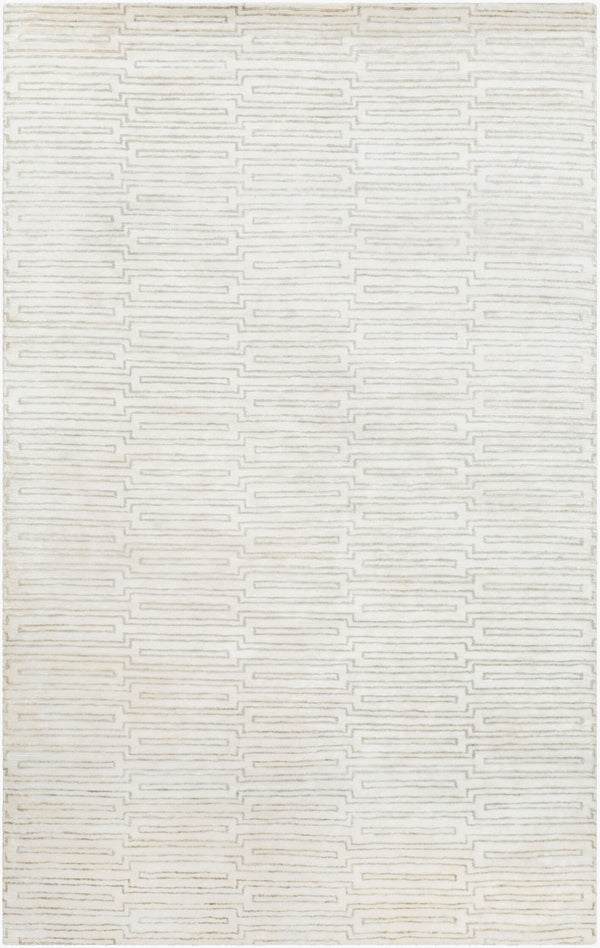 Surya Platinum Handmade 2' X 3' Viscose Rug - Glam Modern Design, Exquisite Indian Craftsmanship, Warmth Beige Viscose Plat9029-811