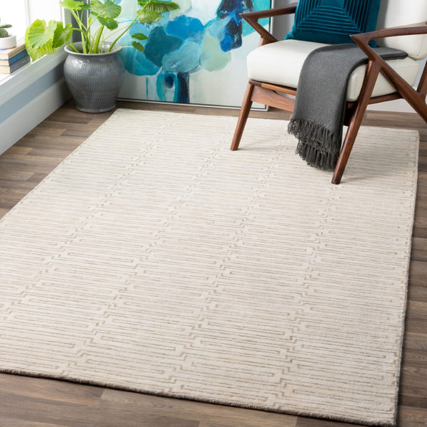 Surya Platinum Handmade 2' X 3' Viscose Rug - Glam Modern Design, Exquisite Indian Craftsmanship, Warmth Beige Viscose Plat9029-811