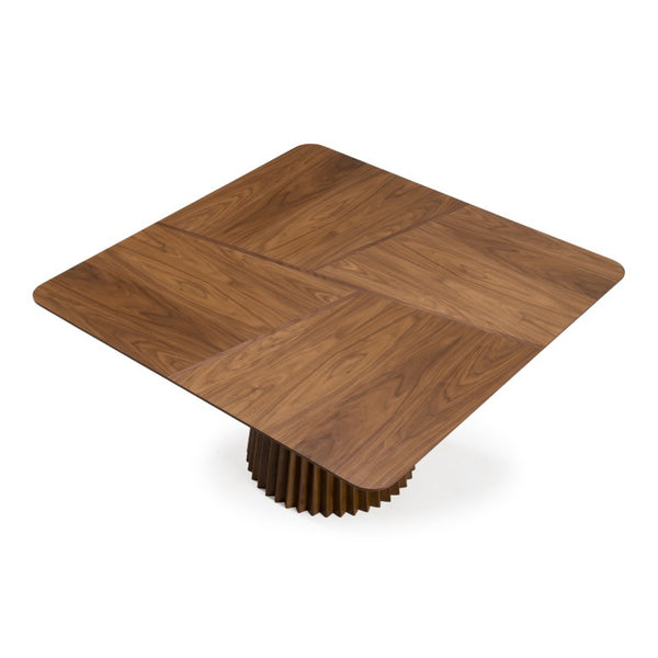VIG Furniture Platte Walnut Square Dining Table — Mid-Century Modern 8-Seat Pedestal Design, Crown-Cut Veneer Finish VGMA-MIT-5460-WAL