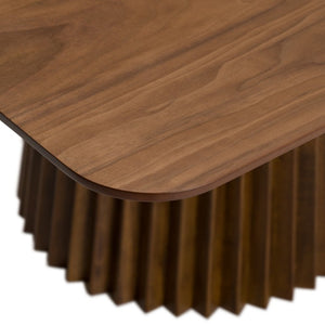 VIG Furniture Platte Walnut Square Dining Table — Mid-Century Modern 8-Seat Pedestal Design, Crown-Cut Veneer Finish VGMA-MIT-5460-WAL