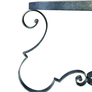 Bernhardt Bernhardt Criollo Round Cocktail Table With Hand-Distressed Wood Top & Scrollwork Steel Base, Rustic Elegance 302015