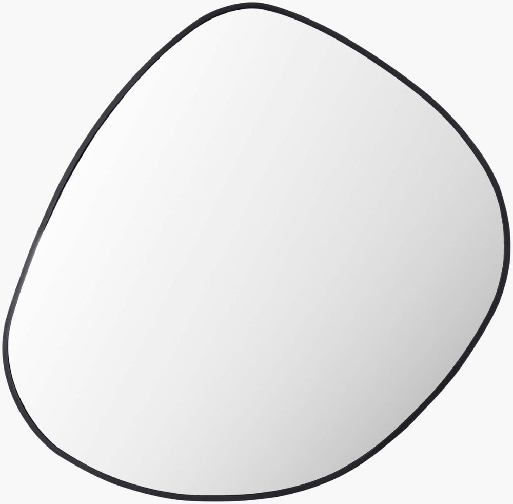 Livabliss Pebble Round Edge Metal Wall Mirror Slim Profile for Bedroom Entryway or Living Room Black 29"H x 28"W x 1"D PLE001-2928